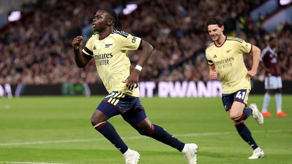 Arsenal defeat Aston Villa as Saka goal secures three points at Villa Park