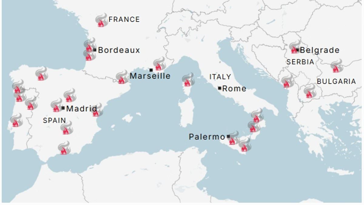 All the holiday hotspots in Europe where wildfires are burning as Brits are warned they face a battle for refunds if they cancel their getaway