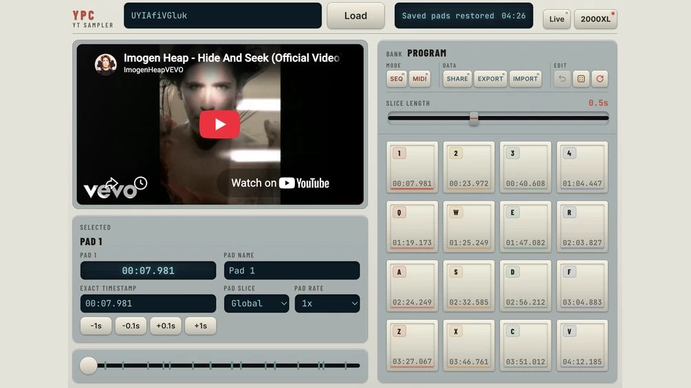 This free browser-based sampler maps YouTube videos onto your keyboard