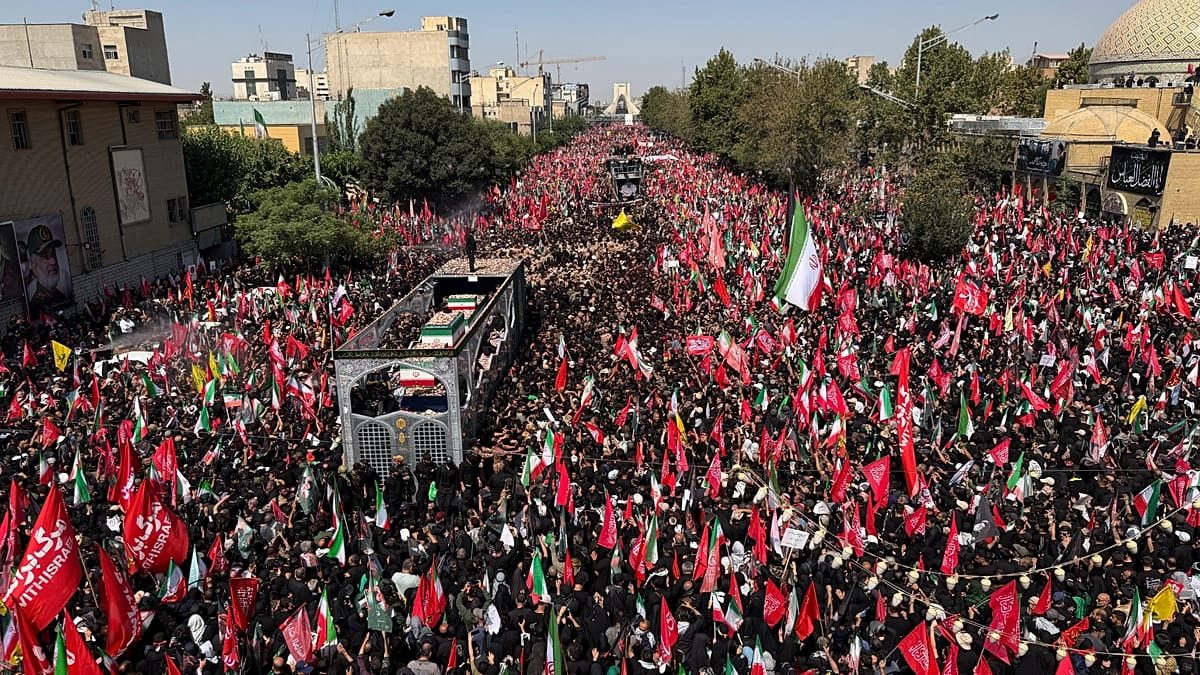 Ali Khamenei's coffin passes through thousands of mourners in Iraq's holy city of Najaf