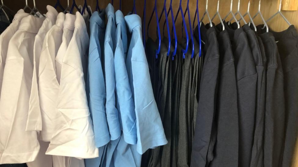 Pop-up free school uniform and prom dress stall
