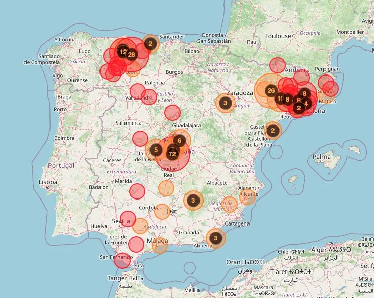 LATEST: Where are the wildfires in Spain right now?