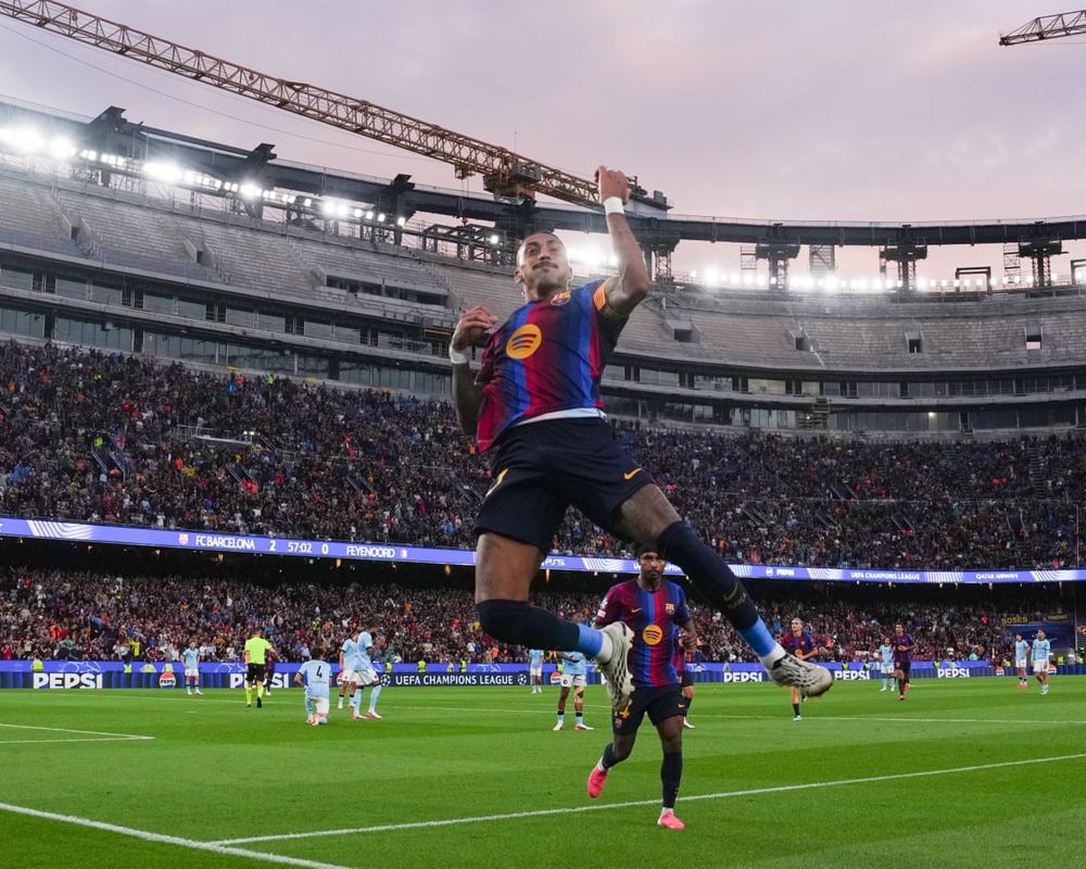 Champions League roundup: Raphinha shines as Barcelona thrash Feyenoord