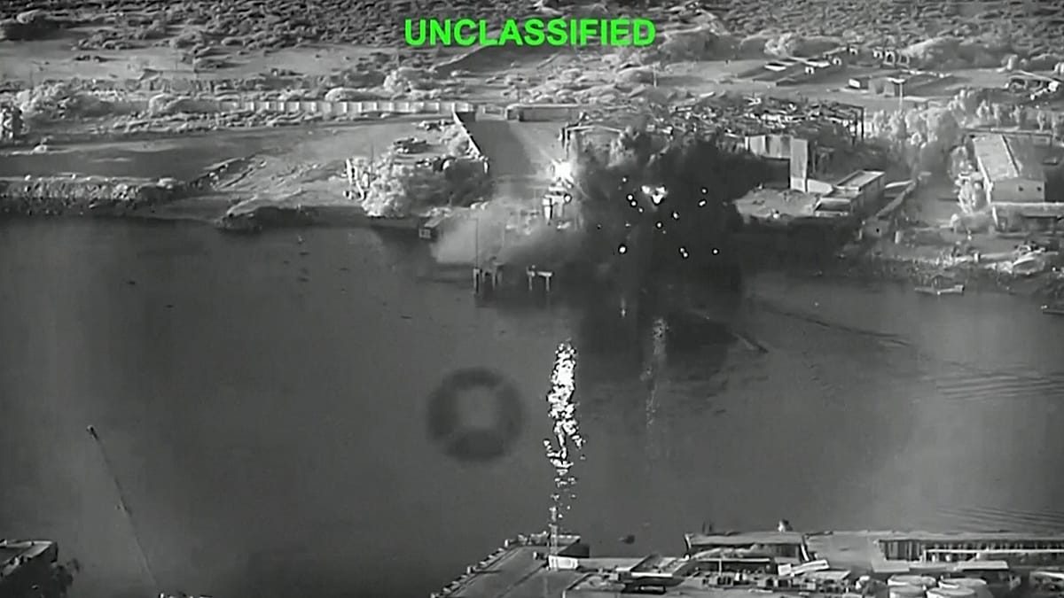 US releases video of sea drone strike on Iranian naval base