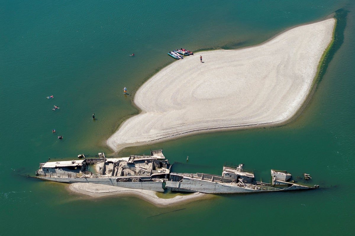 Sunken Nazi warship uncovered in shrinking Danube River as European heatwave lingers on