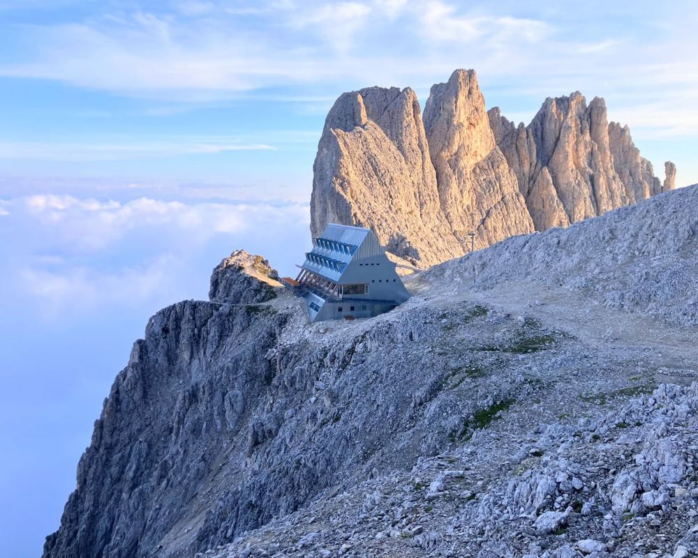 ‘Like a Bond villain’s lair’: I climbed the Dolomites to the world’s most spectacular mountain hut