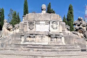 Cerro de los Ángeles. Remains of the Old Sacred Heart in Madrid, Spain