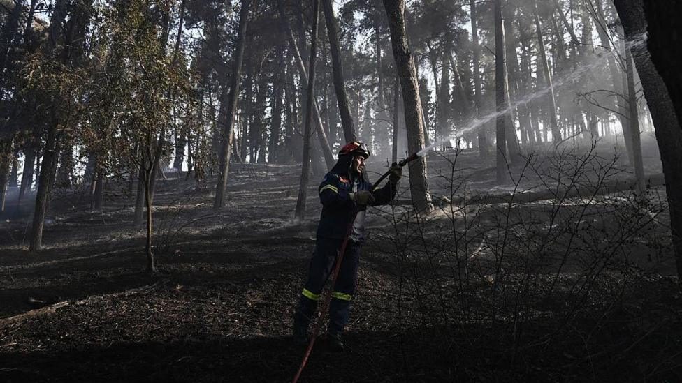Firefighters struggle to contain deadly Greek wildfire