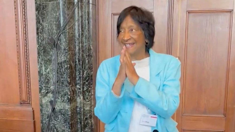 Nobel peace prize winner Navi Pillay jokes about sharing award with Donald Trump, video