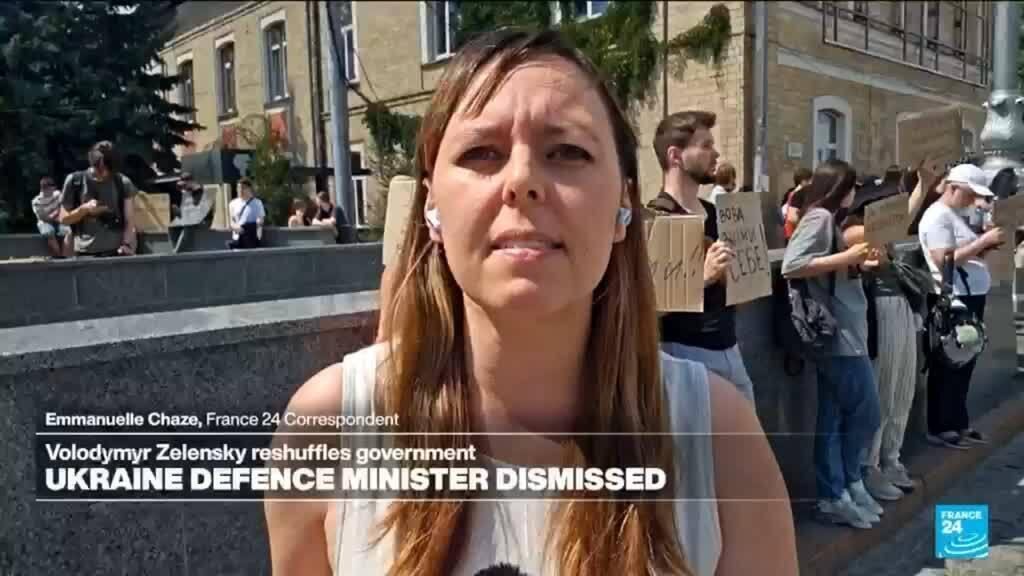 Protests erupt in Ukraine as Zelensky removes defence minister, 'his most popular'