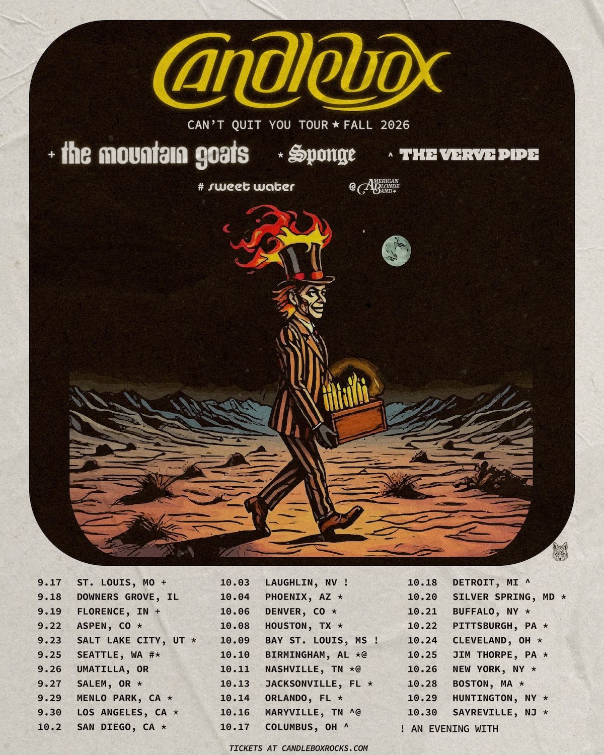 Candlebox Announce “Can’t Quit You” Fall 2026 US Tour