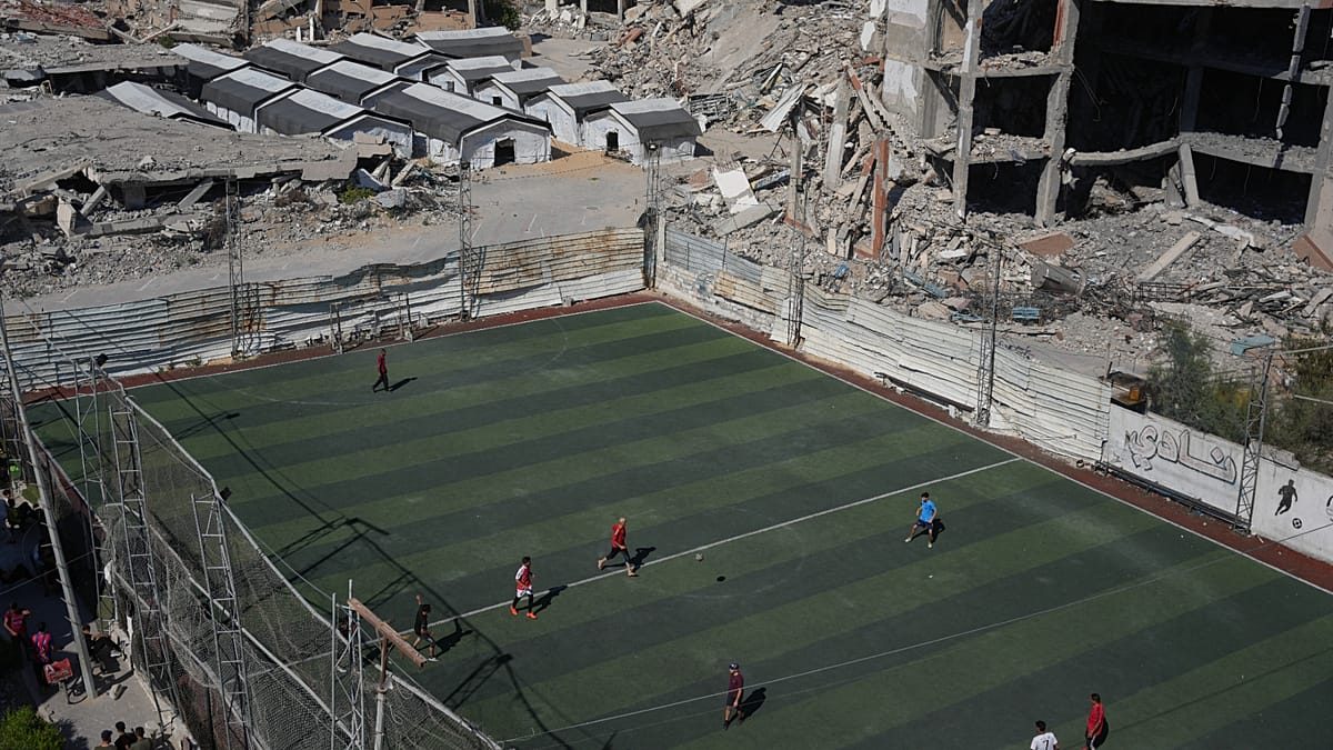 Gaza amputees recreate World Cup final in damaged stadium