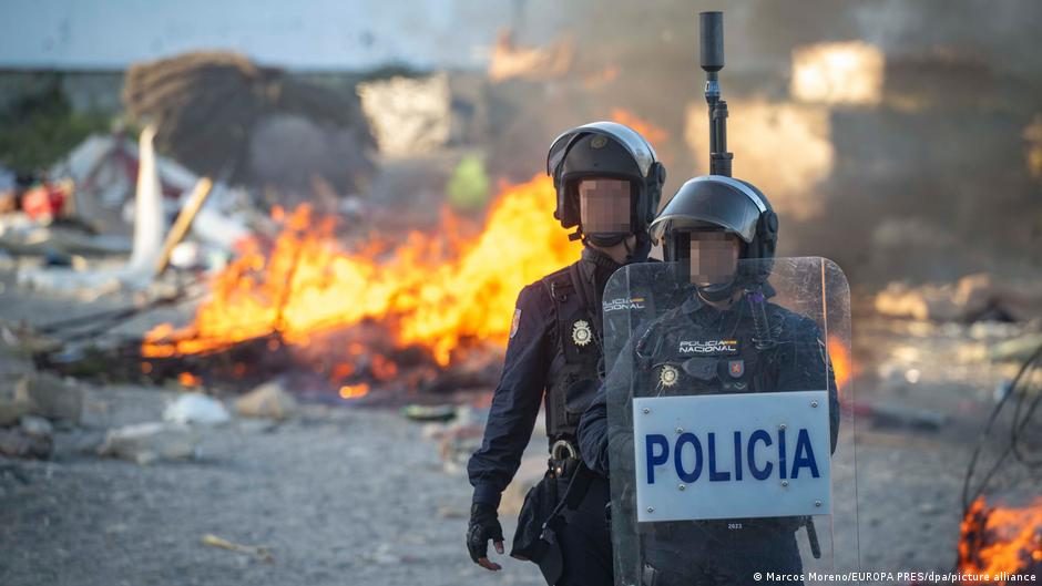 Migrant camp set on fire in Ceuta as migration tensions escalate in Spain