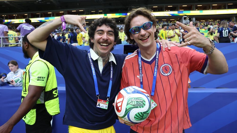 Mochakk and Barry Can’t Swim carry official game ball onto pitch for Brazil vs Scotland World Cup showdown