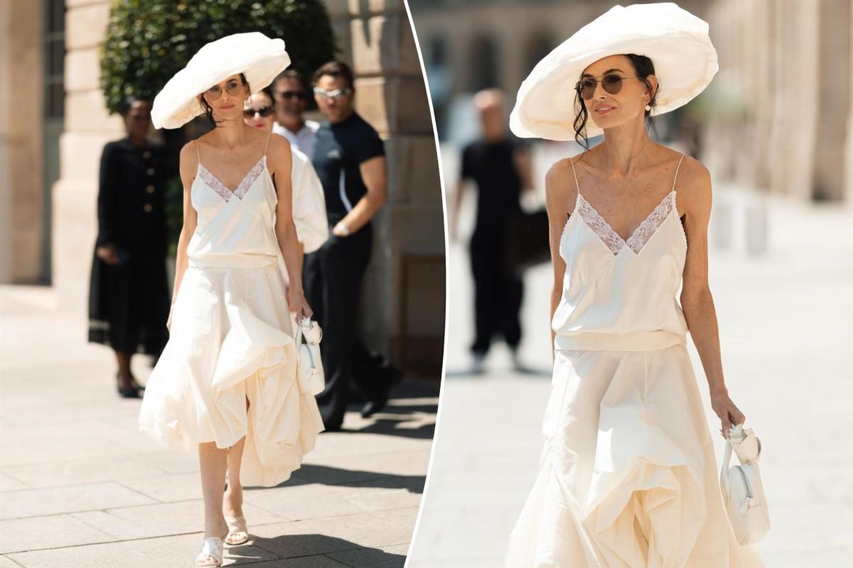 Demi Moore packed a head-turning hat for Paris Couture Week