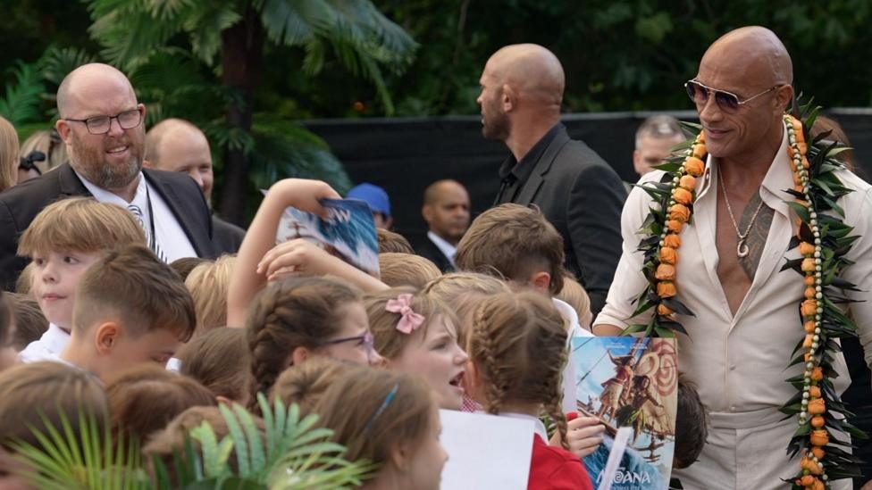 School trip surprise as students meet The Rock