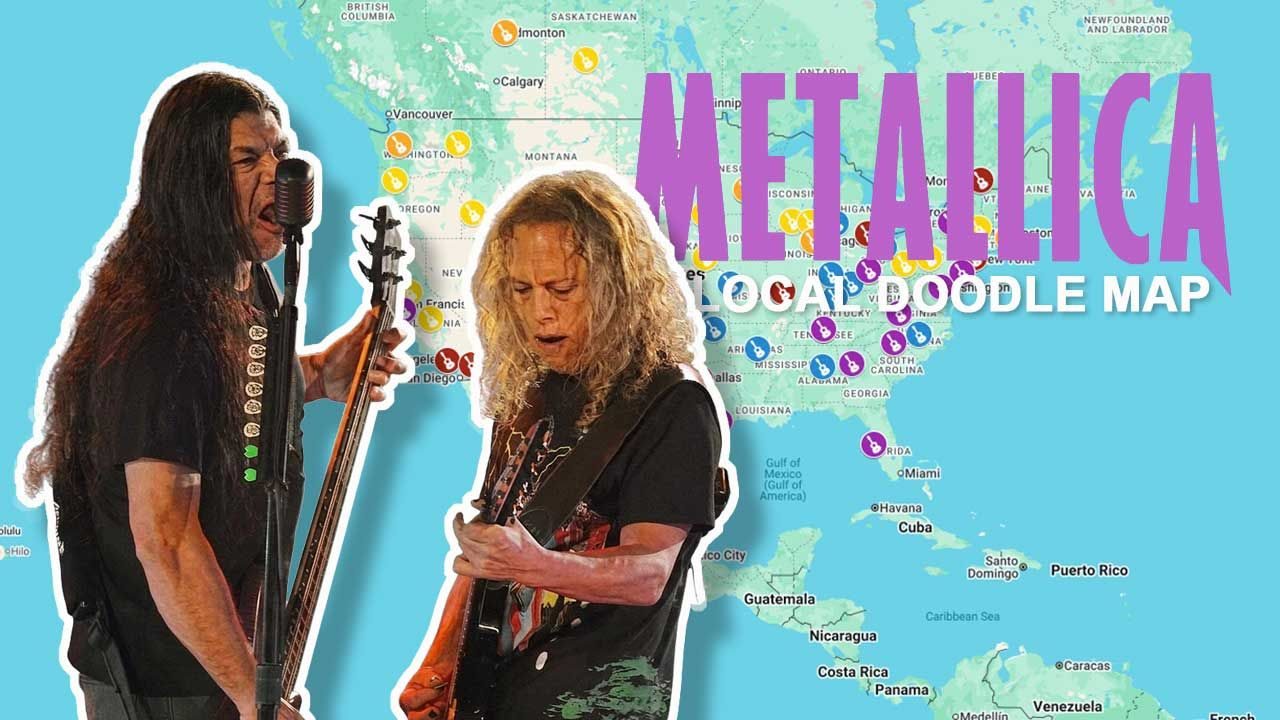 The Metallica Doodle Map: All of Rob and Kirk's local Doodles